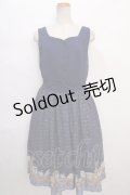axes femme POETIQUE / パルティシオン柄ワンピース M 紺 Y-24-06-08-122-AX-OP-SZ-ZT225
