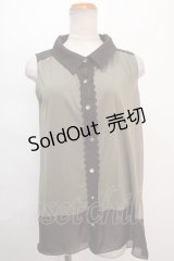 axes femme / シースルーノースリーブブラウス M グリーン Y-24-06-08-152-AX-BL-SZ-ZT019