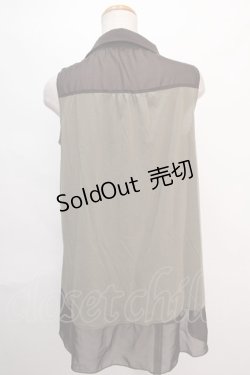 画像2: axes femme / シースルーノースリーブブラウス M グリーン Y-24-06-08-152-AX-BL-SZ-ZT019