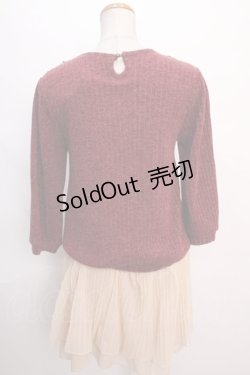 画像2: axes femme / シフォンプリーツ切替ニットワンピース M ワイン Y-24-06-08-160-AX-OP-SZ-ZT352