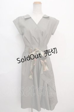 画像1: axes femme / ラップ風シャツワンピース M グリーン Y-24-06-08-165-AX-OP-SZ-ZT008