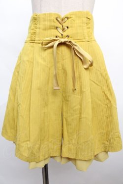 画像1: axes femme POETIQUE / ハイウエストタックキュロット M イエロー Y-24-06-08-202-AX-PA-SZ-ZT376