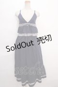 axes femme / ティアードキャミワンピース  紺 Y-24-06-11-087-AX-OP-AS-ZT015