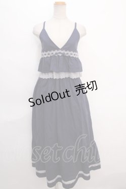 画像1: axes femme / ティアードキャミワンピース  紺 Y-24-06-11-087-AX-OP-AS-ZT015