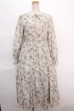 画像1: axes femme POETIQUE / クラシックフラワーワンピース M ベージュ Y-24-06-11-099-AX-OP-SZ-ZT225