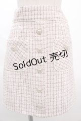 Honey Cinnamon / ハートボタンツイード台形スカート F ピンク Y-24-06-14-118-LO-SK-SZ-ZT321
