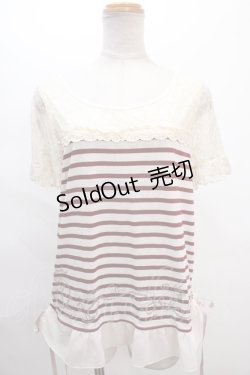 画像1: axes femme / マリンプリントボーダープルオーバー M アカ Y-24-06-17-055-AX-TO-SZ-ZT112