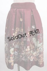 axes femme / ジャカードプリントスカート M ワイン Y-24-06-17-154-AX-SK-SZ-ZT015