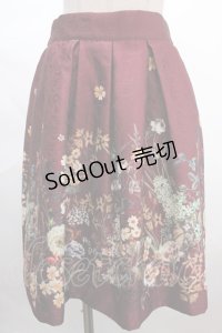 axes femme / ジャカードプリントスカート M ワイン Y-24-06-17-154-AX-SK-SZ-ZT015