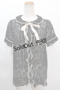 画像1: axes femme / ドビージャガードブラウス M 黒 Y-24-06-22-068-AX-BL-SZ-ZT214