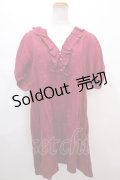 Franche Lippee / ねこボタンワンピース M ボルドー Y-24-06-22-137-LO-OP-SZ-ZT384