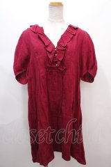 Franche Lippee / ねこボタンワンピース M ボルドー Y-24-06-22-137-LO-OP-SZ-ZT384