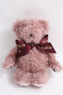 画像1: Maison de FLEUR / 抱っこリボンベアぬいぐるみ F ダークピンク Y-24-06-27-055-LO-ZA-SZ-ZT-K015