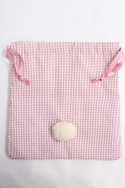 画像2: Maison de FLEUR / ラビット刺繍巾着  ピンク Y-24-06-27-006-LO-ZA-SZ-ZT-K015