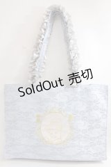 Maison de FLEUR / Cinderella/スクエアトートバッグ F ブルー Y-24-06-27-079-LO-BG-SZ-ZT-K012