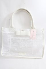 Maison de FLEUR / レースクリアスクエアトートバッグ F アイボリー Y-24-06-27-088-LO-BG-SZ-ZT-K012