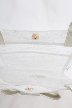 画像3: Maison de FLEUR / レースクリアスクエアトートバッグ F アイボリー Y-24-06-27-088-LO-BG-SZ-ZT-K012