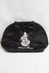 Maison de FLEUR / Minnie Mouse/ラウンドポーチ F ブラック Y-24-06-27-002-LO-ZA-SZ-ZT-K015