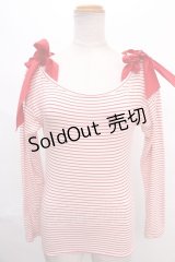 MILK / ショルダーリボントップス  アカ Y-24-07-07-053-ML-TO-SZ-OS