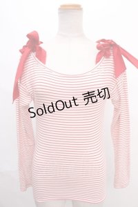 MILK / ショルダーリボントップス  アカ Y-24-07-07-053-ML-TO-SZ-OS
