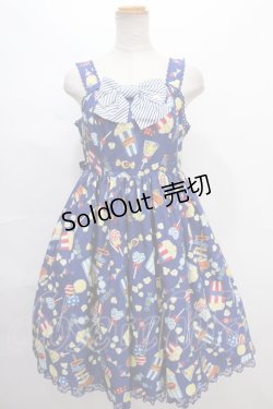 画像1: Angelic Pretty / Happy Park Carnivalジャンパースカート  紺 Y-24-07-07-079-AP-OP-SZ-ZS