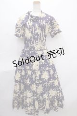 PINK HOUSE / 雛菊＆ローズブーケフリルワンピース  紫 Y-24-07-07-094-LO-OP-SZ-ZY