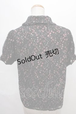 画像2: axes femme POETIQUE / フラワープリント×レースブラウス M 黒 Y-24-07-10-051-AX-BL-SZ-ZI