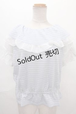 画像1: axes femme / 前後2wayオフショルプルオーバー M サックス Y-24-07-10-070-AX-TO-SZ-ZT390