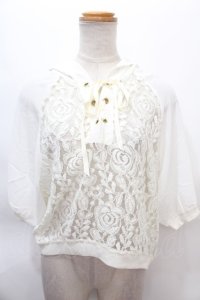 axes femme / フード付異素材組み合わせプルオーバー M 生成り Y-24-07-13-068-AX-TO-SZ-ZI