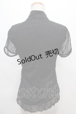 画像2: Ozz On / ラメ系メッシュ重ねトップス  黒 Y-24-07-15-115-OO-TO-SZ-ZS