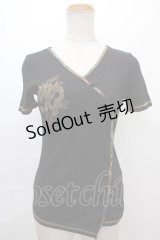 Ozz On / 龍刺繍チャイナトップス  黒 Y-24-07-15-124-OO-TO-SZ-ZS