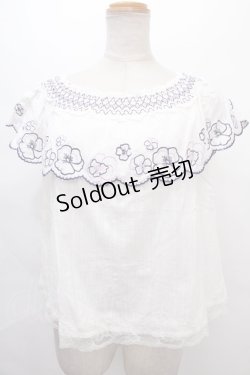 画像1: axes femme POETIQUE /  オフショルトップス  白 Y-24-07-17-048-AX-TO-AS-ZT370