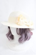 m petit by misako / AMPLリボンカンカン帽 57.5cm 中白 Y-24-08-04-051-LO-AC-SZ-ZT308
