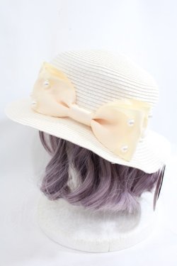 画像2: m petit by misako / AMPLリボンカンカン帽 57.5cm 中白 Y-24-08-04-051-LO-AC-SZ-ZT308