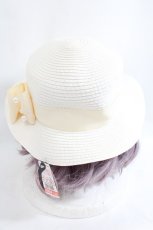 画像3: m petit by misako / AMPLリボンカンカン帽 57.5cm 中白 Y-24-08-04-051-LO-AC-SZ-ZT308 (3)