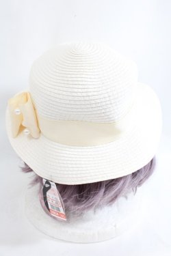 画像3: m petit by misako / AMPLリボンカンカン帽 57.5cm 中白 Y-24-08-04-051-LO-AC-SZ-ZT308