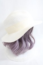 画像4: m petit by misako / AMPLリボンカンカン帽 57.5cm 中白 Y-24-08-04-051-LO-AC-SZ-ZT308 (4)