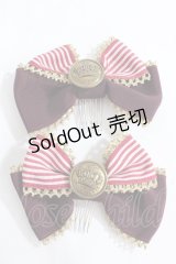 Angelic Pretty / Universityリボンコーム  ワイン Y-24-08-04-010-AP-AC-SZ-ZY