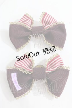画像2: Angelic Pretty / Universityリボンコーム  ワイン Y-24-08-04-010-AP-AC-SZ-ZY