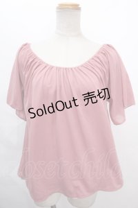 axes femme / 蝶々モチーフAラインプルオーバー M ピンク Y-24-08-04-112-AX-TO-SZ-ZT399