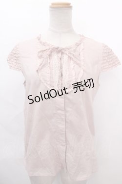 画像1: PINK HOUSE / ピコフリル袖ローンブラウス  ピンク Y-24-08-04-118-LO-BL-SZ-ZI