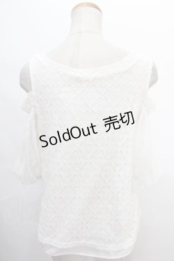 画像2: axes femme POETIQUE / 肩あきパフ袖総レースプルオーバー M 白 Y-24-08-04-133-AX-TO-SZ-ZT415