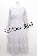 axes femme / ラインレース使ティアードワンピース F サックス Y-24-08-04-162-AX-OP-SZ-ZT211