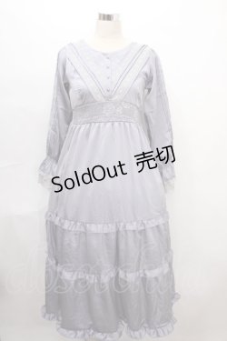 画像1: axes femme / ラインレース使ティアードワンピース F サックス Y-24-08-04-162-AX-OP-SZ-ZT211