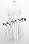 MILK / 60'sドレス  サックス×アイボリー Y-24-08-04-200-ML-OP-SZ-ZT406