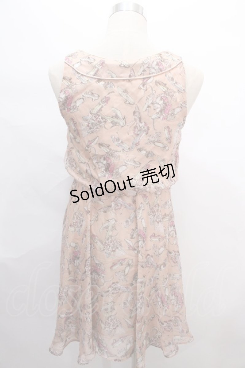 画像2: axes femme POETIQUE / シューズ柄ワンピース M 淡ピンク Y-24-08-07-071-AX-OP-SZ-ZH (2)