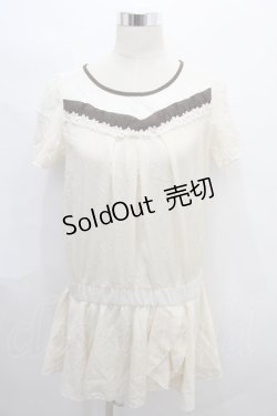 画像1: axes femme / ローウエスト半袖チュニック M 生成り Y-24-08-07-096-AX-TO-SZ-ZT193