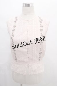 axes femme / 刺繍入アンティークレースブラウス M アワピンク Y-24-08-07-097-AX-BL-SZ-ZI