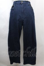 画像1: axes femme / フラッシャー付デニムパンツ L インディゴ Y-24-08-07-120-AX-PA-SZ-ZT281 (1)
