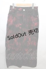 ALGONQUINS / タイダイ柄ロングスカート  黒×赤 Y-24-08-07-135-AL-SK-SZ-ZS